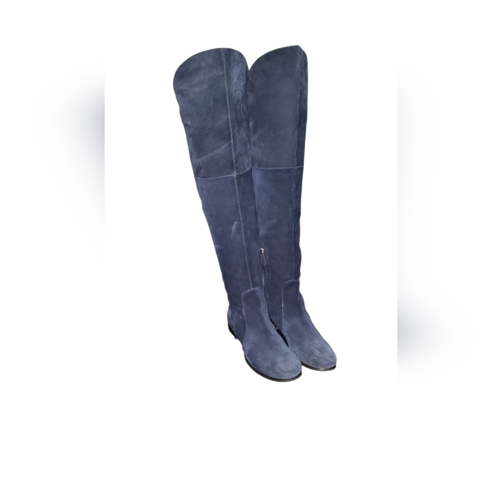 Women's Vintage Suede Navy Blue Over the knee boots by Franco Sarto Size 7.5.